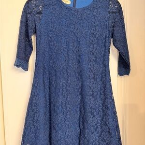 Charming Blue Lace Kids Dress